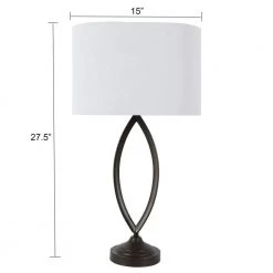 27.5 in. Bronze Sculpted Table Lamp with White Shade by Decor Therapy -Decor Therapy Shop bronze decor therapy table lamps tl21315 4f 1000