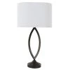 27.5 in. Bronze Sculpted Table Lamp with White Shade by Decor Therapy