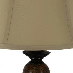 Huntington 25 in. Bronze Table Lamp with Faux Silk Shade by Decor Therapy -Decor Therapy Shop bronze finish decor therapy table lamps tl7910 4f 1000