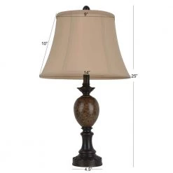 Huntington 25 in. Bronze Table Lamp with Faux Silk Shade by Decor Therapy -Decor Therapy Shop bronze finish decor therapy table lamps tl7910 76 1000