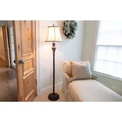 Charlotte 60 in. Brown Floor Lamp with Shade by Decor Therapy -Decor Therapy Shop brown decor therapy floor lamps pl4346 1f 1000