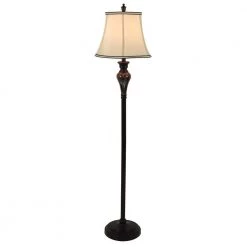 Charlotte 60 in. Brown Floor Lamp with Shade by Decor Therapy -Decor Therapy Shop brown decor therapy floor lamps pl4346 4f 1000