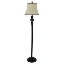 Charlotte 60 in. Brown Floor Lamp with Shade by Decor Therapy
