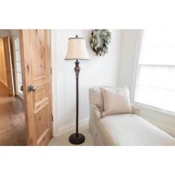 Charlotte 60 in. Brown Floor Lamp with Shade by Decor Therapy -Decor Therapy Shop brown decor therapy floor lamps pl4346 c3 1000