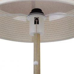 61 in. Cassidy White and Wood Painted Iron Floor Lamp with Bamboo Lamp Shade by Decor Therapy -Decor Therapy Shop brown white decor therapy floor lamps pl4543 1f 1000