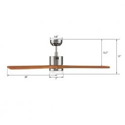 Eton 52 in. Dimmable LED Indoor/Outdoor Nickel Smart Ceiling Fan with Light and Remote, Works with Alexa/Google Home by CARRO -Decor Therapy Shop brushed nickel carro ceiling fans with lights hs523e4 l12 sm2 1 44 1000