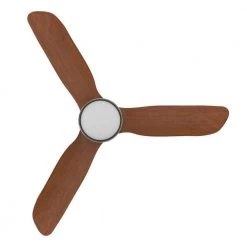 Antrim 52 in. Dimmable LED Indoor/Outdoor Nickel Smart Ceiling Fan with Light and Remote, Works with Alexa/Google Home by CARRO -Decor Therapy Shop brushed nickel carro ceiling fans with lights hs523f3 l12 sm2 1 1f 1000