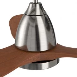 Antrim 52 in. Dimmable LED Indoor/Outdoor Nickel Smart Ceiling Fan with Light and Remote, Works with Alexa/Google Home by CARRO -Decor Therapy Shop brushed nickel carro ceiling fans with lights hs523f3 l12 sm2 1 4f 1000
