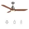 Antrim 52 in. Dimmable LED Indoor/Outdoor Nickel Smart Ceiling Fan with Light and Remote, Works with Alexa/Google Home by CARRO -Decor Therapy Shop brushed nickel carro ceiling fans with lights hs523f3 l12 sm2 1 64 1000