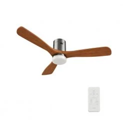 Striver 52 in. Dimmable LED Indoor/Outdoor Nickel Smart Ceiling Fan with Light and Remote, Works with Alexa/Google Home by CARRO -Decor Therapy Shop brushed nickel carro ceiling fans with lights hs523p3 l12 sm2 1 fm 44 1000