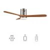 Striver 52 in. Dimmable LED Indoor/Outdoor Nickel Smart Ceiling Fan with Light and Remote, Works with Alexa/Google Home by CARRO -Decor Therapy Shop brushed nickel carro ceiling fans with lights hs523p3 l12 sm2 1 fm 64 1000