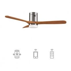 Striver 52 in. Dimmable LED Indoor/Outdoor Nickel Smart Ceiling Fan with Light and Remote, Works with Alexa/Google Home by CARRO