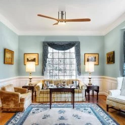 Striver 52 in. Dimmable LED Indoor/Outdoor Nickel Smart Ceiling Fan with Light and Remote, Works with Alexa/Google Home by CARRO -Decor Therapy Shop brushed nickel carro ceiling fans with lights hs523p3 l12 sm2 1 fm d4 1000