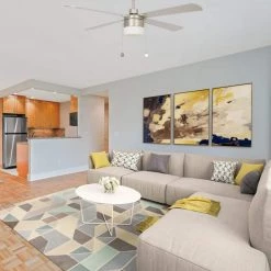 Hutton 52 in. LED Indoor Brushed Nickel Ceiling Fan with Light Kit and Pull Chain by CARRO -Decor Therapy Shop brushed nickel carro ceiling fans with lights nwga 524h2 l11 sj 31 1000