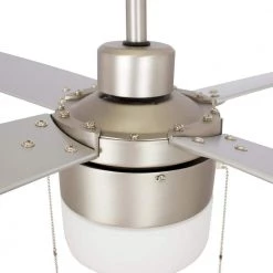 Alrich 52 in. LED Indoor Brushed Nickel Ceiling Fan with Light Kit and Pull Chain by CARRO -Decor Therapy Shop brushed nickel carro ceiling fans with lights wga 524h2 l11 sj 1 4f 1000
