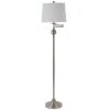 Tina 63 in. Brushed Steel Indoor Floor Lamp with Swing Arm and Ball Accent with White Shade by Decor Therapy -Decor Therapy Shop brushed steel decor therapy floor lamps pl4377 64 1000