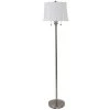 Twin 61.5 in. Brushed Steel Indoor Pull Floor Lamp with White Shade by Decor Therapy -Decor Therapy Shop brushed steel decor therapy floor lamps pl4380 64 1000