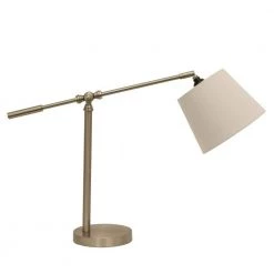 Connor 20 in. Brushed Steel Table Lamp with Linen Shade by Decor Therapy
