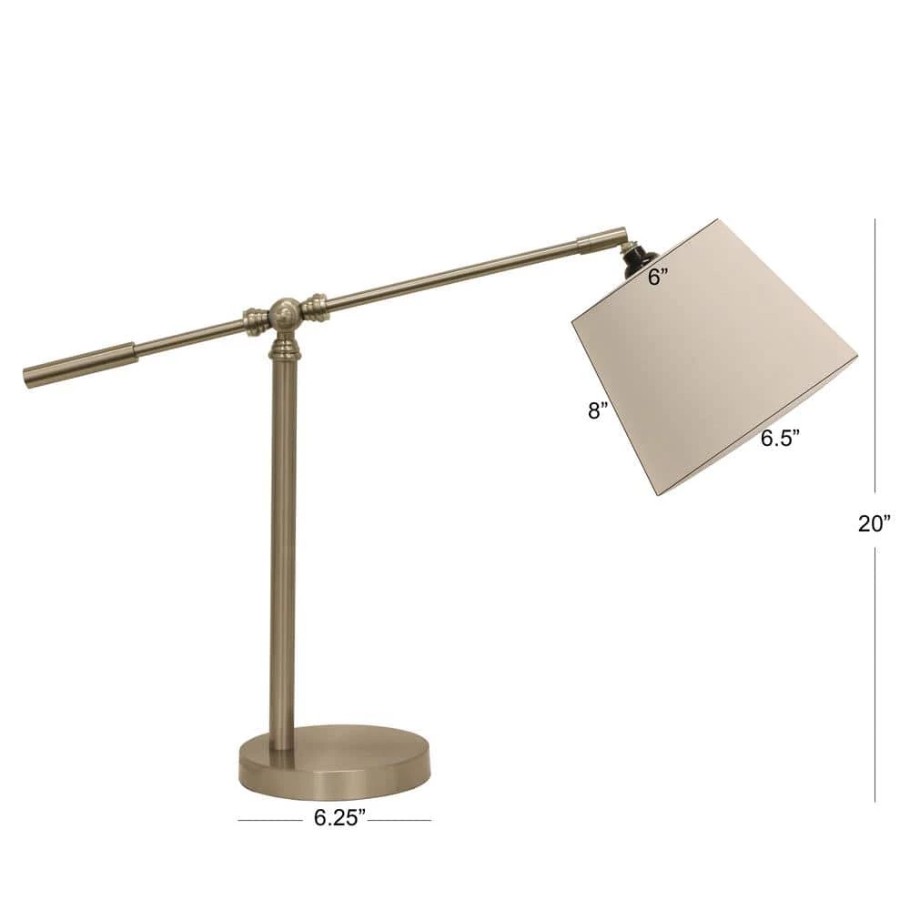 Connor 20 in. Brushed Steel Table Lamp with Linen Shade by Decor Therapy 8 Connor 20 in. Brushed Steel Table Lamp with Linen Shade by Decor Therapy - Image 6