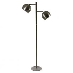 Morris 62 in. Steel and White Marble Floor Lamp with Shade by Decor Therapy
