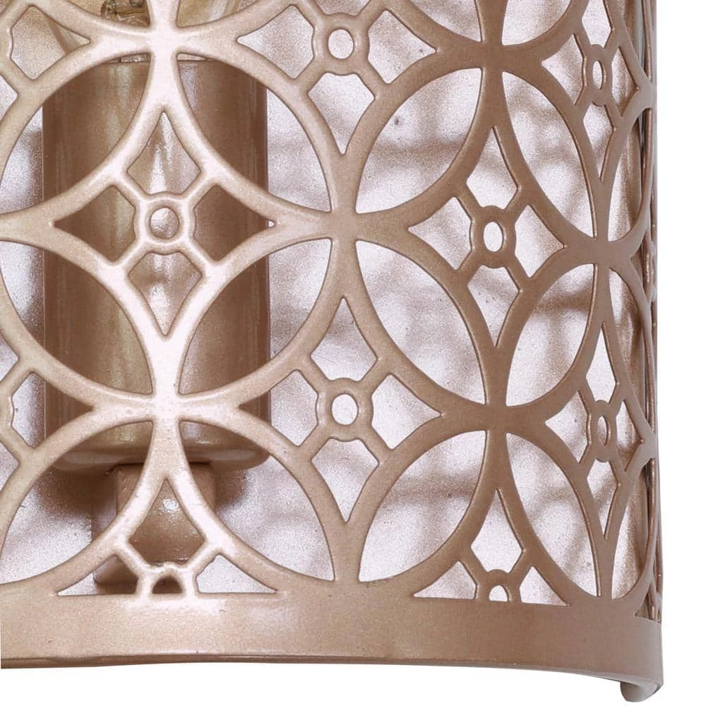 Lucas Laser Wall Sconce 1-Light Champagne Semi-Flush Mount Light by Decor Therapy 6 Lucas Laser Wall Sconce 1-Light Champagne Semi-Flush Mount Light by Decor Therapy - Image 4