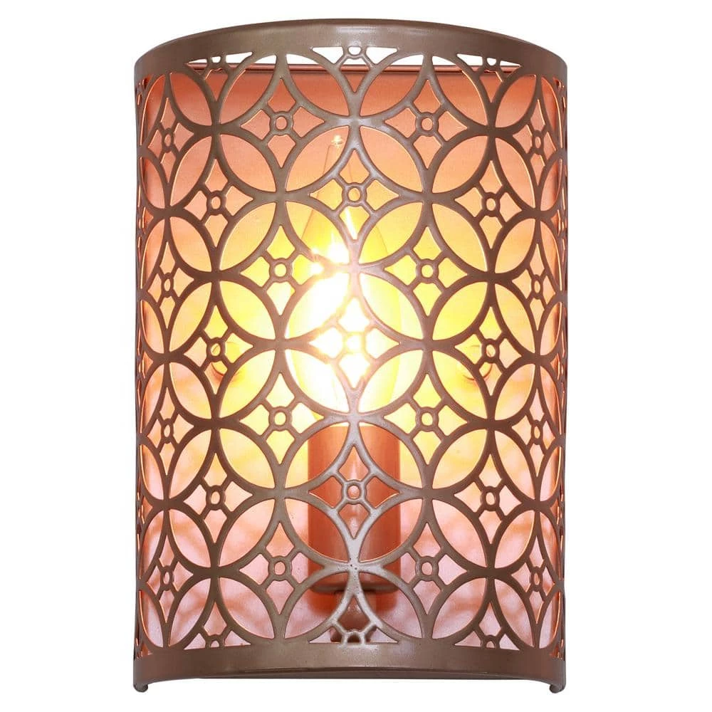 Lucas Laser Wall Sconce 1-Light Champagne Semi-Flush Mount Light by Decor Therapy 3 Lucas Laser Wall Sconce 1-Light Champagne Semi-Flush Mount Light by Decor Therapy