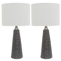 Jameson 26.5 in. Gray Table Lamp with Linen Shade by Decor Therapy -Decor Therapy Shop charcoal decor therapy table lamps mp1629 1f 1000