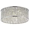 Collins Laser Cut Aluminum and Chrome and Crystal Integrated LED Flush Mount Light by Decor Therapy