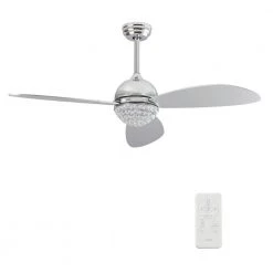 Corvin 48 in. Dimmable LED Indoor Chrome Smart Ceiling Fan with Crystal Light and Remote, Works with Alexa/Google Home by CARRO 21 Corvin 48 in. Dimmable LED Indoor Chrome Smart Ceiling Fan with Crystal Light and Remote, Works with Alexa/Google Home by CARRO -Decor Therapy Shop chrome carro ceiling fans with lights hs483q3 l12 sc 1 1f 1000