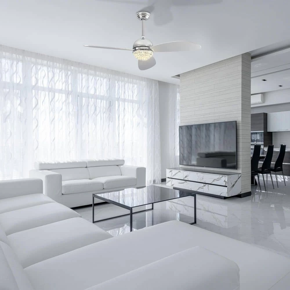 Corvin 48 in. Dimmable LED Indoor Chrome Smart Ceiling Fan with Crystal Light and Remote, Works with Alexa/Google Home by CARRO 14 Corvin 48 in. Dimmable LED Indoor Chrome Smart Ceiling Fan with Crystal Light and Remote, Works with Alexa/Google Home by CARRO - Image 12