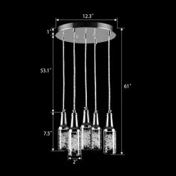 Bistro 5-Light Integrated LED Chrome Pendant Light with Bubble Acrylic Shade and Smart Color Changing Technology by CARRO -Decor Therapy Shop chrome carro chandeliers hp g0802051b1 44 1000