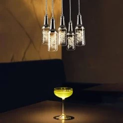 Bistro 5-Light Integrated LED Chrome Pendant Light with Bubble Acrylic Shade and Smart Color Changing Technology by CARRO -Decor Therapy Shop chrome carro chandeliers hp g0802051b1 66 1000