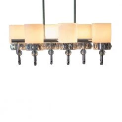 Cora 6-Light Chrome, Crystal and Glass Trestle Chandelier by Decor Therapy -Decor Therapy Shop chrome decor therapy chandeliers ch1924 4f 1000