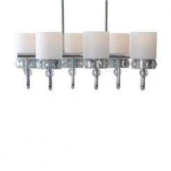 Cora 6-Light Chrome, Crystal and Glass Trestle Chandelier by Decor Therapy