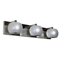Jennings 3-Light Chrome and Silver Globe Shade Vanity Light by Decor Therapy