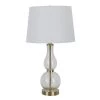 25.5 in. Maine Clear Glass Table Lamp with Antique Brass by Decor Therapy