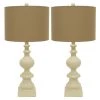 Resin 30.25 in. Distressed Cream Beige Table Lamps with Shade (Set of 2) by Decor Therapy -Decor Therapy Shop cream decor therapy table lamps mp1057 64 1000