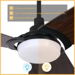 Trailblazer 52 in.Indoor/Outdoor Dark Brown Smart Ceiling Fan, Dimmable LED Light and Remote, Works w/ Alexa/Google Home by CARRO -Decor Therapy Shop dark brown carro ceiling fans with lights s523b l12 b5 1 44 1000
