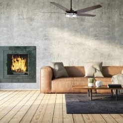 Explorer 52 in. Indoor/Outdoor Dark Brown Smart Ceiling Fan, Dimmable LED Light and Remote, Works with Alexa/Google Home by CARRO -Decor Therapy Shop dark brown carro ceiling fans with lights s525s l13 b5 1 31 1000