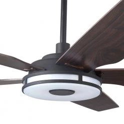 Explorer 52 in. Indoor/Outdoor Dark Brown Smart Ceiling Fan, Dimmable LED Light and Remote, Works with Alexa/Google Home by CARRO -Decor Therapy Shop dark brown carro ceiling fans with lights s525s l13 b5 1 c3 1000