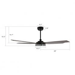 Explorer 56 in. Indoor/Outdoor Dark Brown Smart Ceiling Fan, Dimmable LED Light and Remote, Works with Alexa/Google Home by CARRO -Decor Therapy Shop dark brown carro ceiling fans with lights s565s l13 b5 1 1d 1000