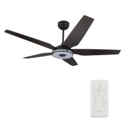 Explorer 56 in. Indoor/Outdoor Dark Brown Smart Ceiling Fan, Dimmable LED Light and Remote, Works with Alexa/Google Home by CARRO