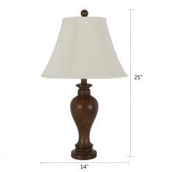 Truman 25 in. Dark Brown Resin Table Lamp by Decor Therapy -Decor Therapy Shop dark brown decor therapy table lamps tl22347 4f 1000