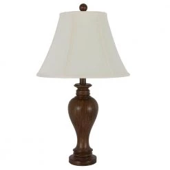 Truman 25 in. Dark Brown Resin Table Lamp by Decor Therapy