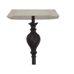 Roland 61 in. Dark Brown Floor Lamp with Faux Silk Shade by Decor Therapy -Decor Therapy Shop dark brown finish decor therapy floor lamps pl1646 44 1000