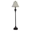 Roland 61 in. Dark Brown Floor Lamp with Faux Silk Shade by Decor Therapy -Decor Therapy Shop dark brown finish decor therapy floor lamps pl1646 64 1000