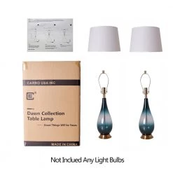 Tulip 28 in. Dark Green Ombre Indoor Table Lamp with Shade, Set of 2 by CARRO -Decor Therapy Shop dark green ombre carro table lamps t g28062a1 76 1000