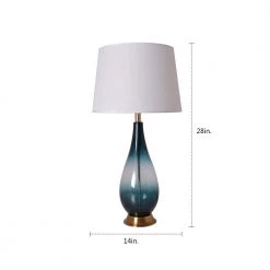 Tulip 28 in. Dark Green Ombre Indoor Table Lamp with Shade, Set of 2 by CARRO -Decor Therapy Shop dark green ombre carro table lamps t g28062a1 c3 1000