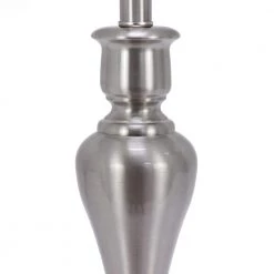 26 in. Brushed Steel Lamp Set with Faux Silk Shade by Decor Therapy -Decor Therapy Shop decor therapy lamp sets mp1052 4f 1000