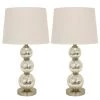 Tri-Tiered 24 in. Gold Mirror Crackled Clear Glass Table Lamps by Decor Therapy -Decor Therapy Shop decor therapy lamp sets mp1063 64 1000